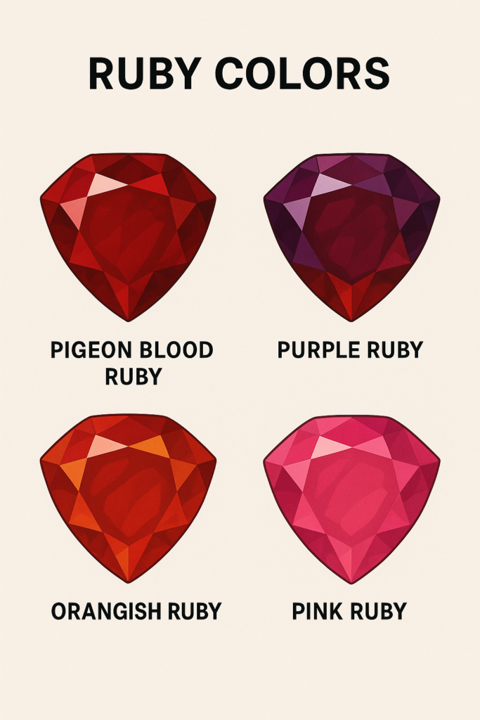 Different Types of Ruby Stone Based on Color